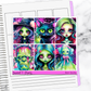 Neon Spooky Halloween Vertical Mini/B6 Print Pression Weekly Sticker Kit