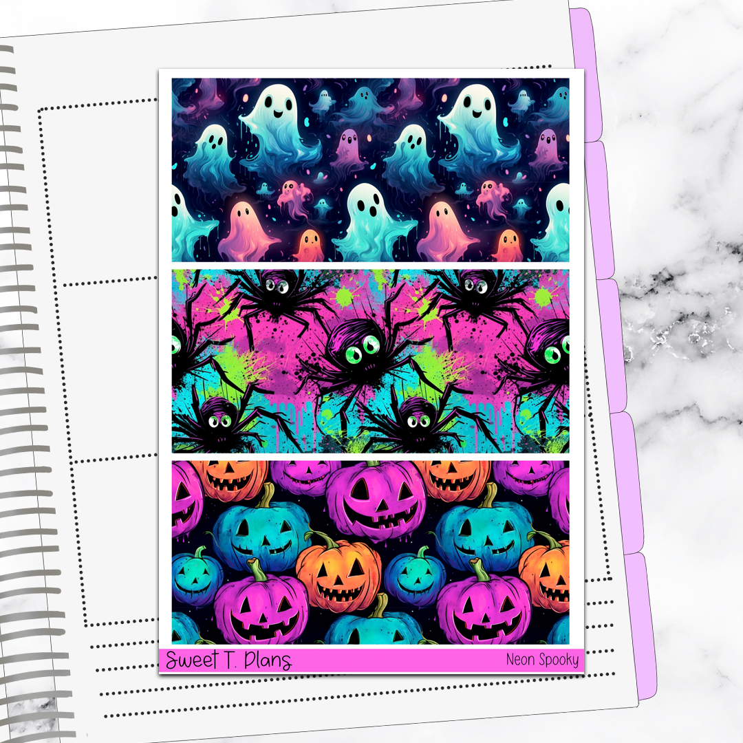 Neon Spooky Halloween Deco Sticker Kit