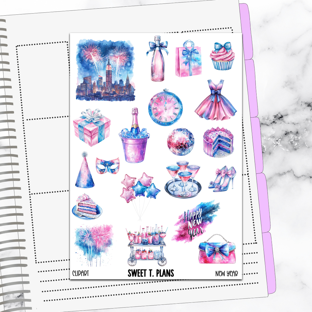 New Year Sticker Kit Universal Vertical Planners