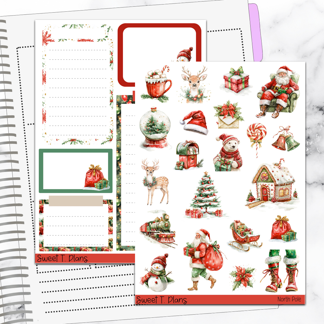 North Pole Christmas Holiday Winter  Deco Sticker Kit