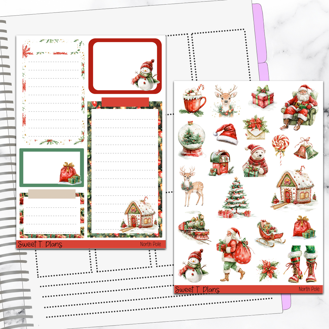 North Pole Christmas Holiday Winter  Deco Sticker Kit