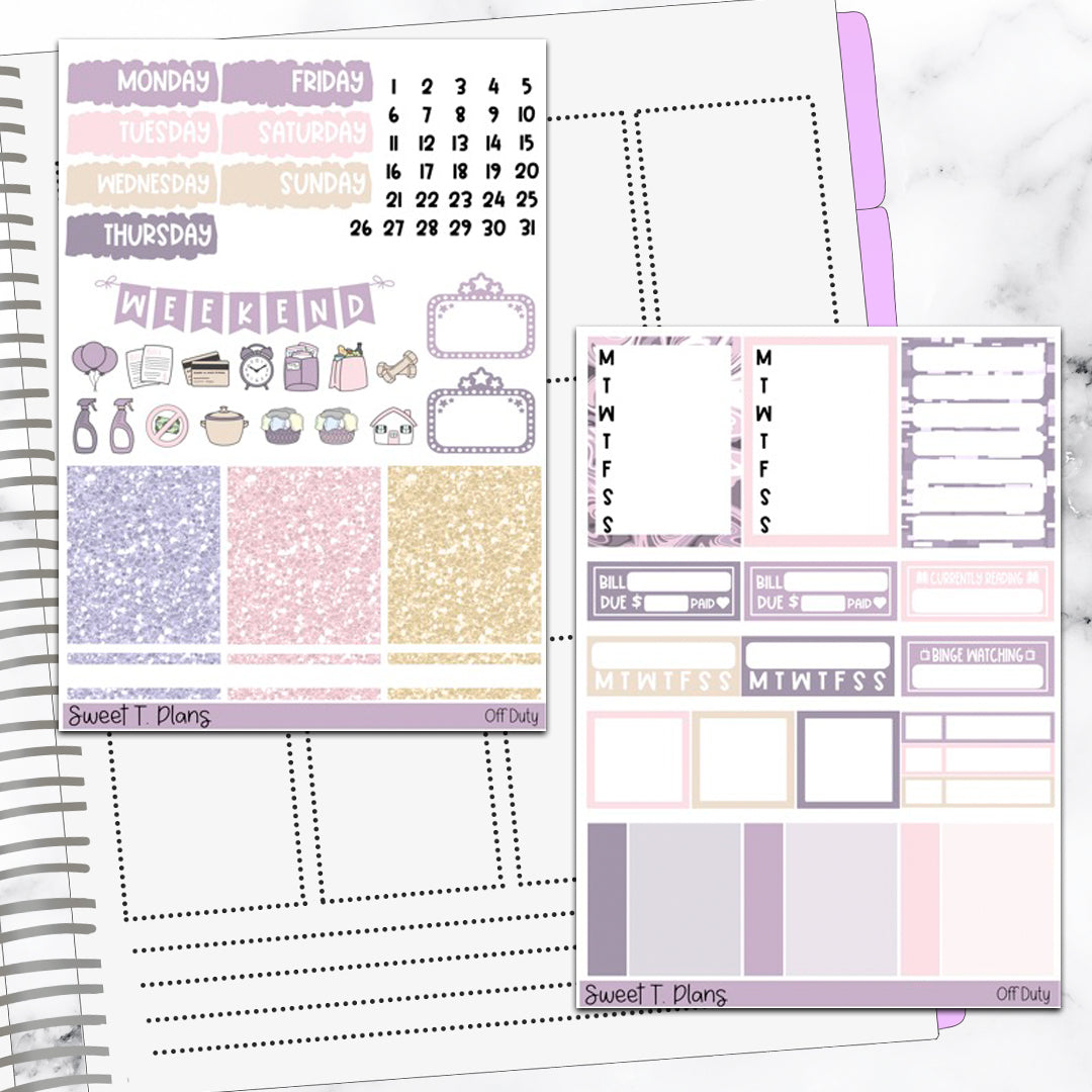 Off Duty Weekly Sticker Kit Universal Vertical Planners