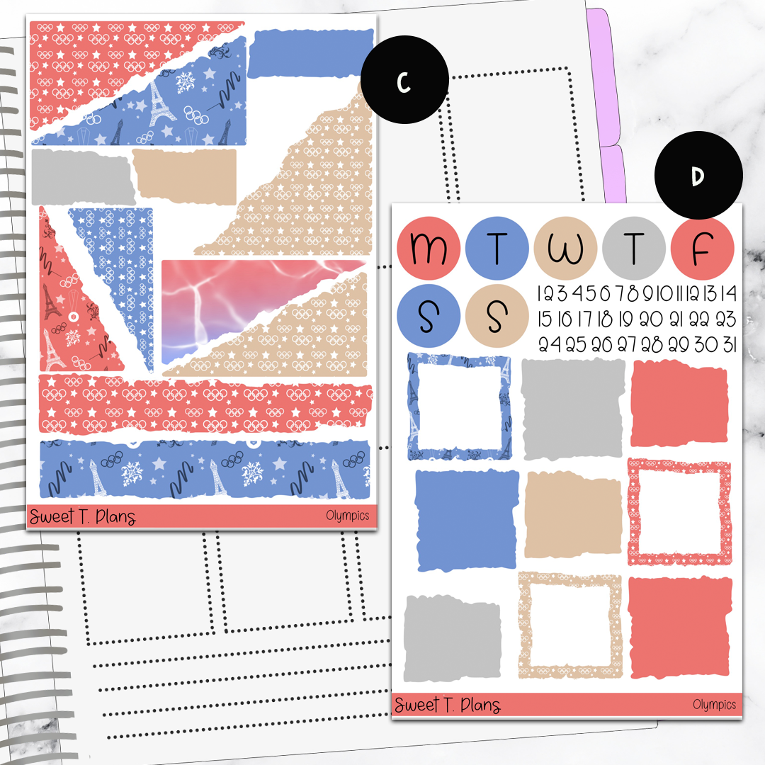 Olympic  Bundle or Single Sheets Weekly Ultimate Journaling Kit