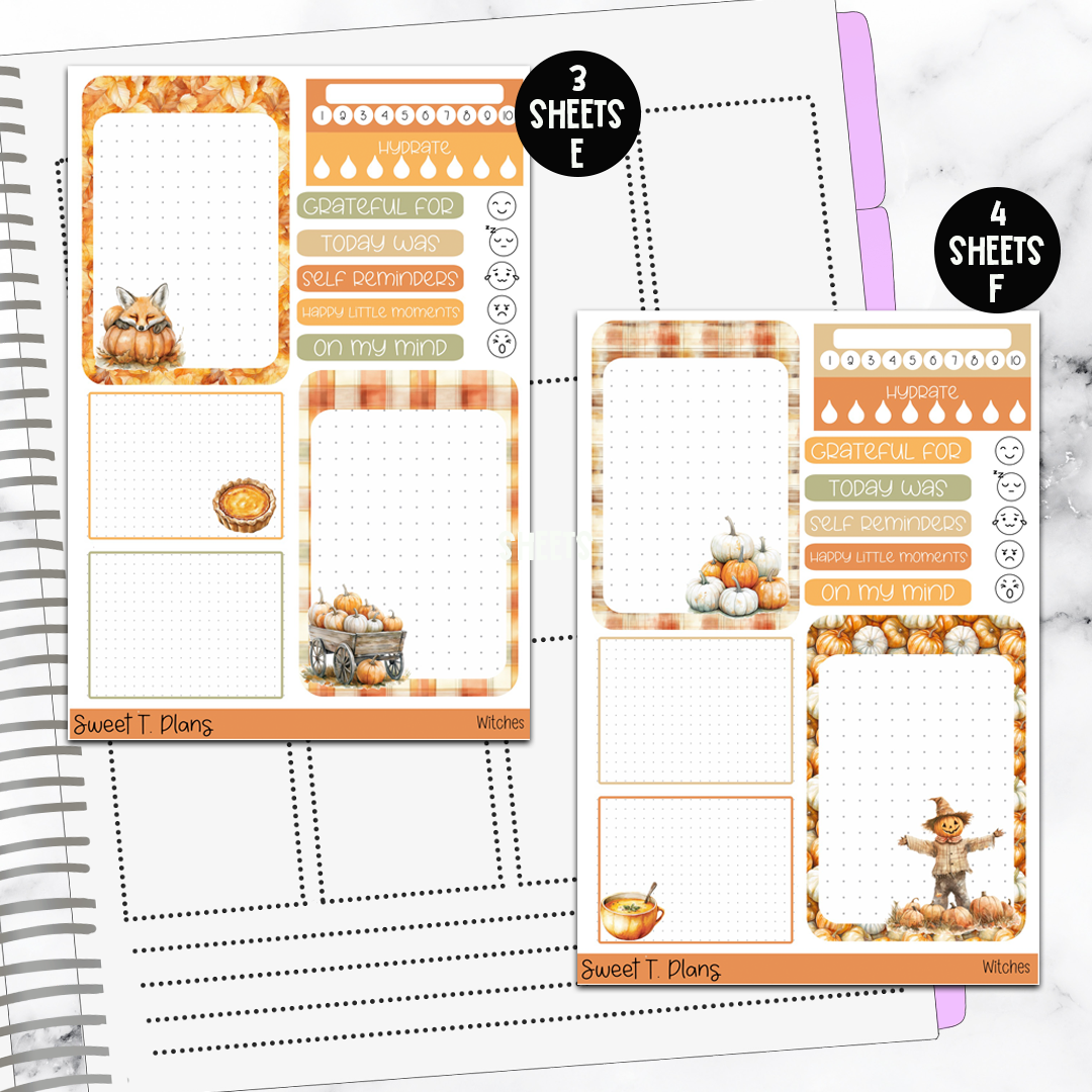 Pumpkin Patch Fall Autumn Bundle or Single Sheets Weekly Ultimate Journaling Kit