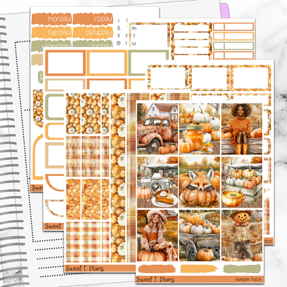 Pumpkin Patch Fall Autumn Sticker Kit Universal Vertical Planners