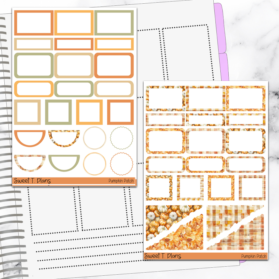 Pumpkin Patch Fall Autumn Sticker Kit Universal Vertical Planners