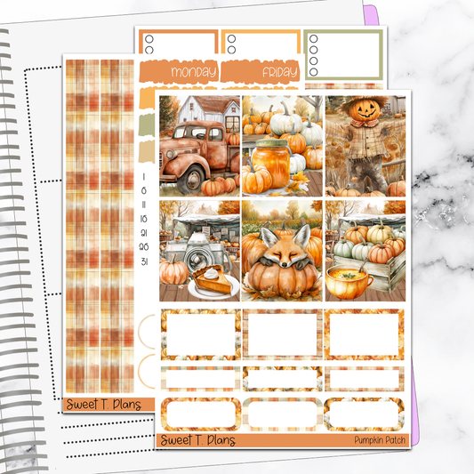 Pumpkin Patch Fall Autumn Vertical Mini/B6 Print Pression Weekly Sticker Kit