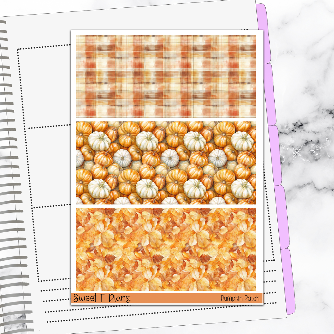 Pumpkin Patch Fall Autumn Vertical Mini/B6 Print Pression Weekly Sticker Kit