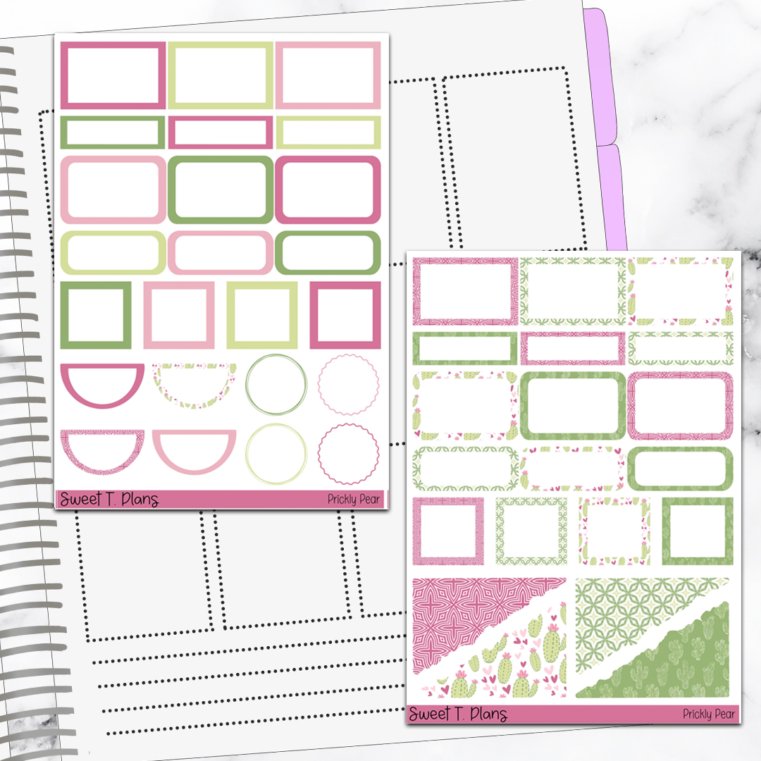 Prickly Pear Cactus Sticker Kit Universal Vertical Planners