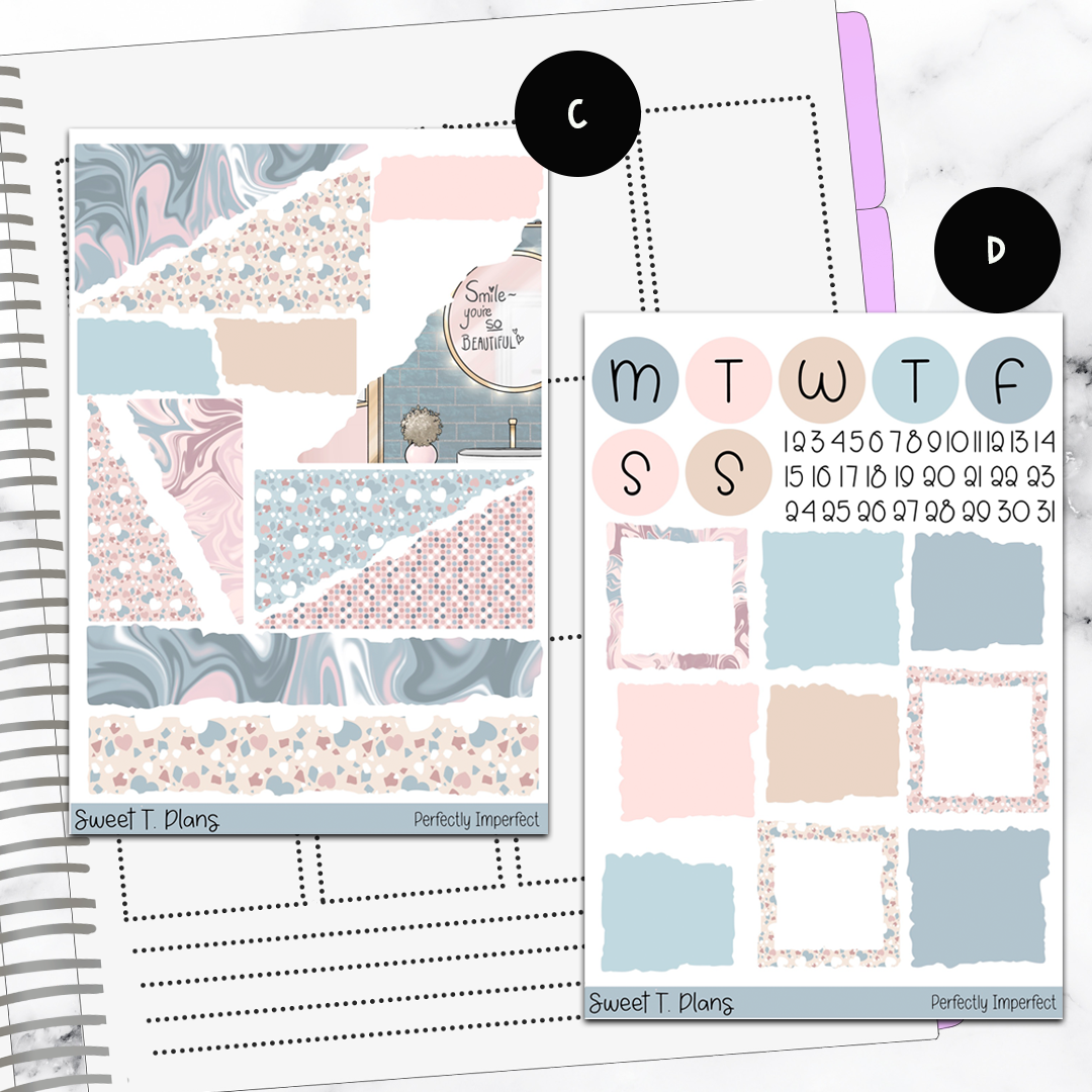 Perfectly Imperfect Self Love Bundle or Single Sheets Weekly Ultimate Journaling Kit