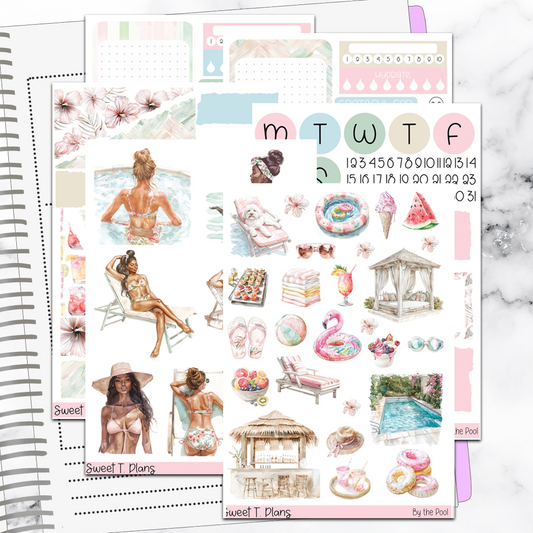 By the Pool Summer Bundle or Single Sheets Weekly Ultimate Journaling Kit