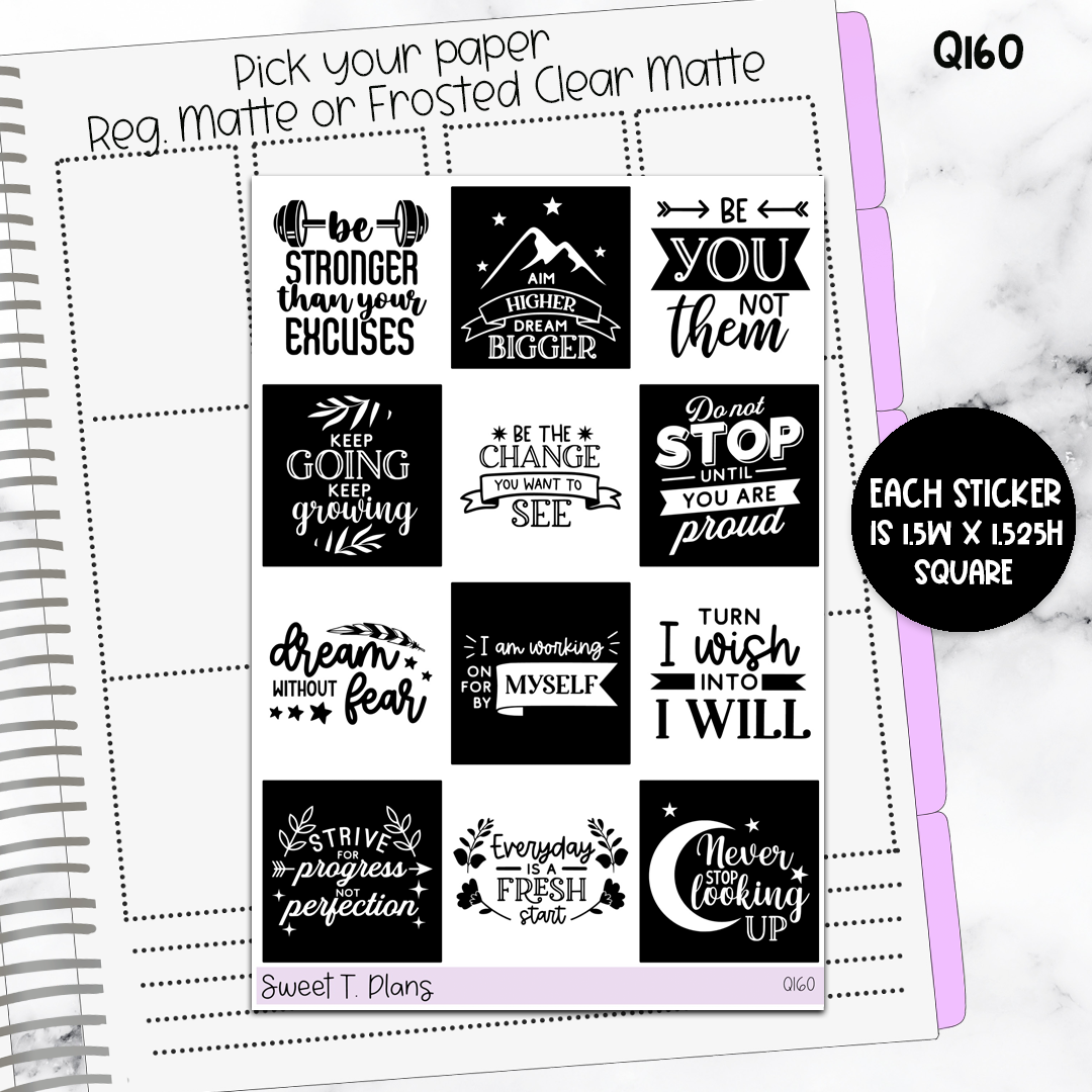 Quote Sticker Sheet (Q160) Motivational Quotes