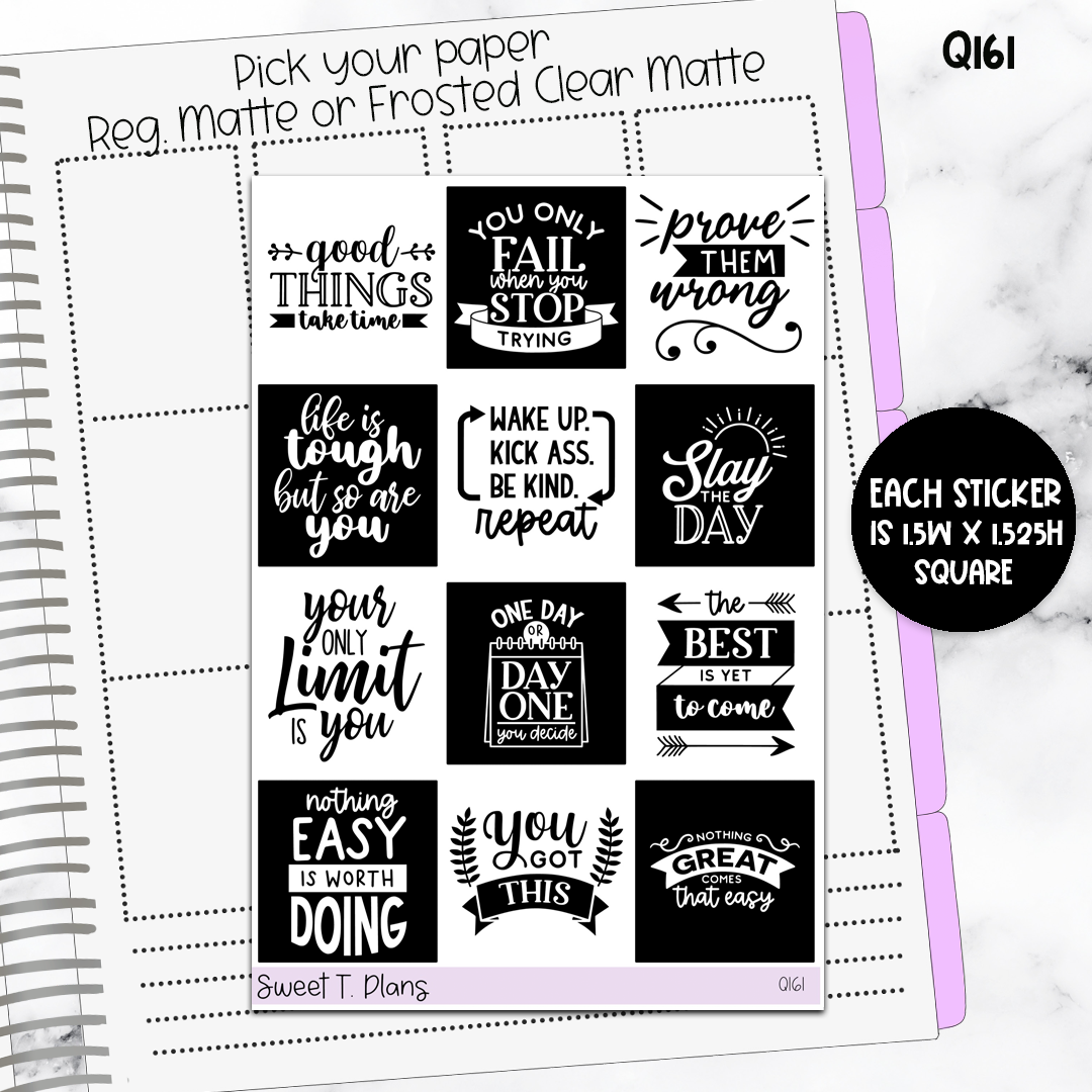 Quote Sticker Sheet (Q161) Motivational Quotes