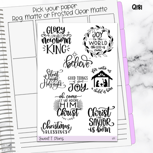 Quote Sticker Sheet (Q181) Christmas