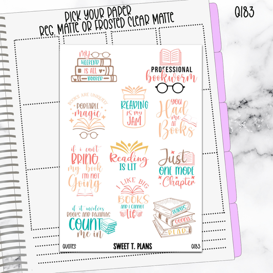 Quote Sticker Sheet (Q183) Reading