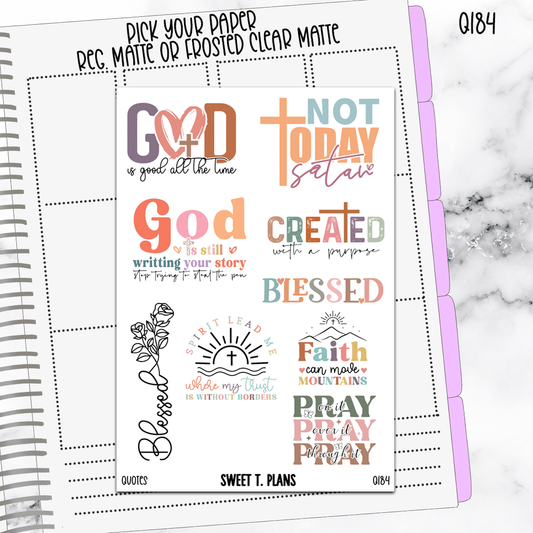 Quote Sticker Sheet (Q184) Christian