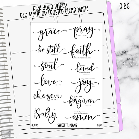 Quote Sticker Sheet (Q186) Christian