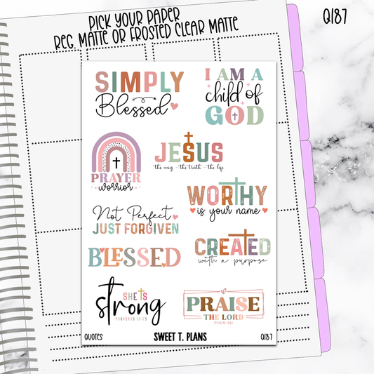 Quote Sticker Sheet (Q187) Christian