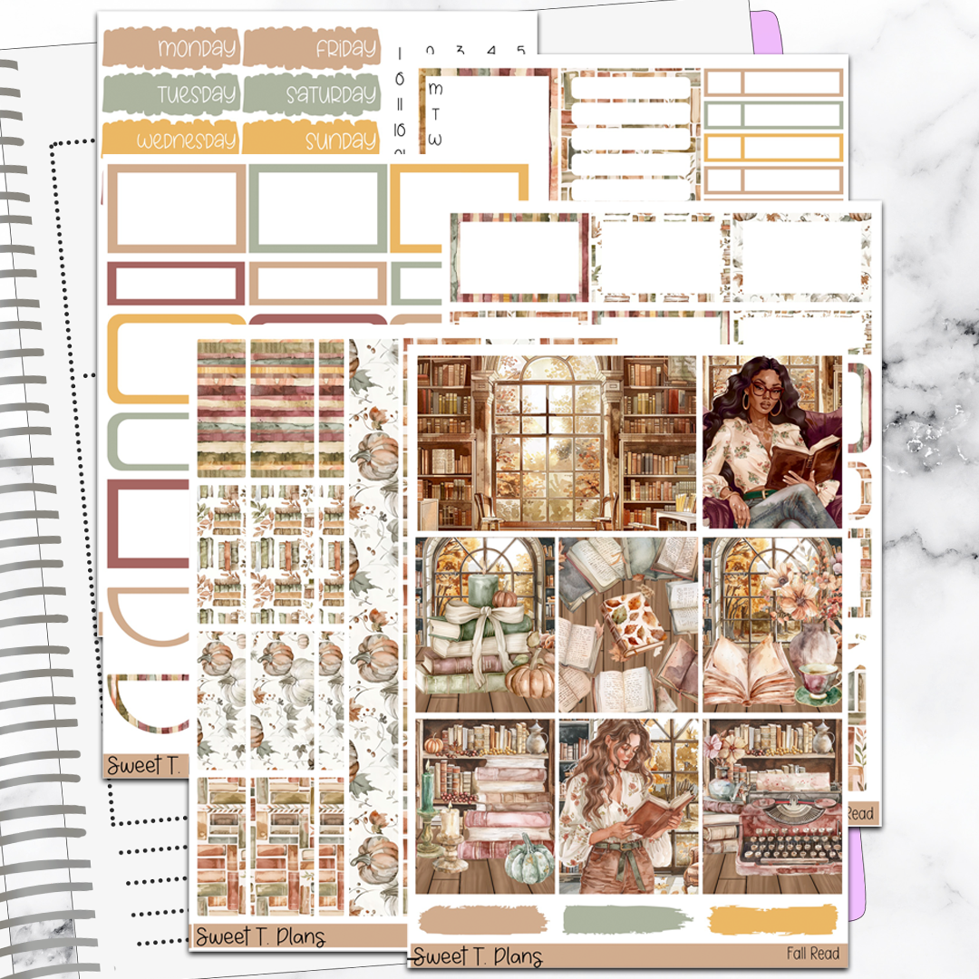 Fall Read Autumn Sticker Kit Universal Vertical Planners