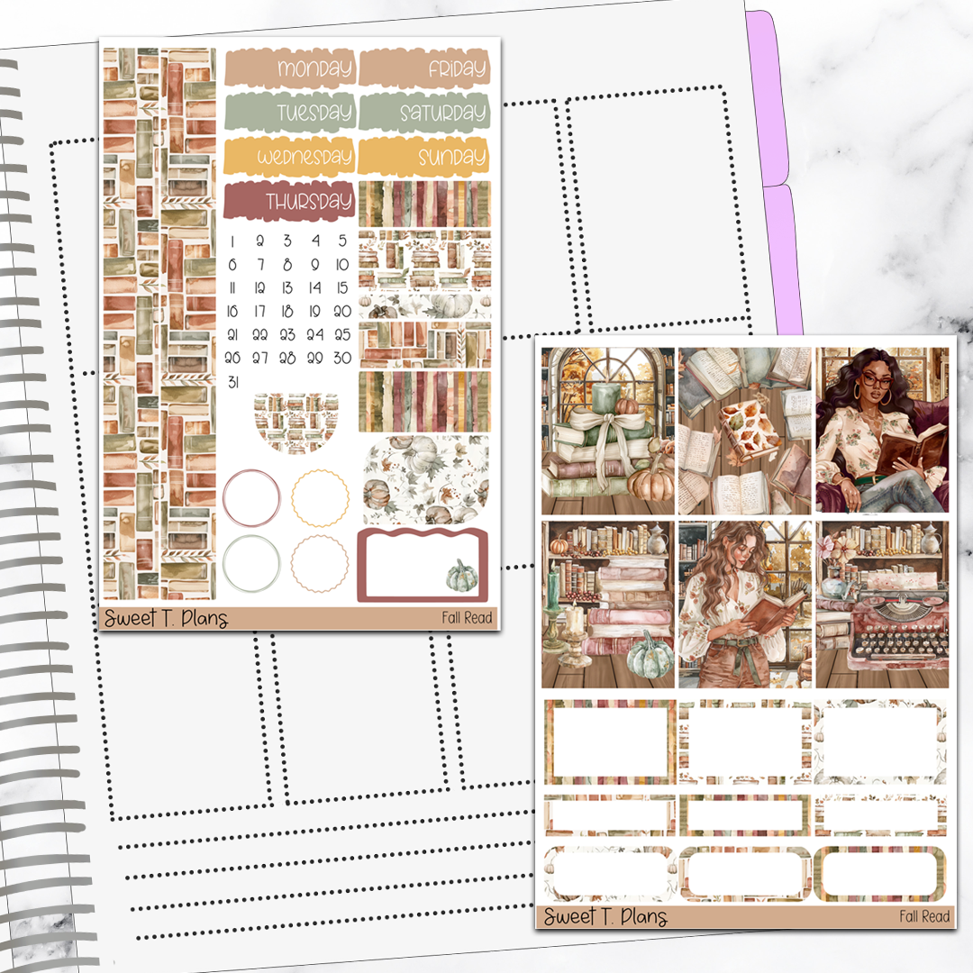 Fall Read Autumn Vertical Mini/B6 Print Pression Weekly Sticker Kit