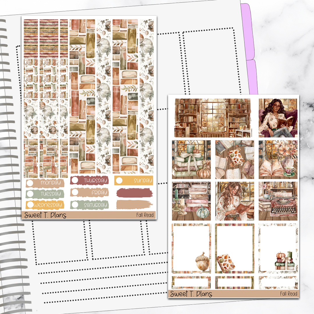 Fall Read Autumn Hobonichi Cousin Weekly Sticker Kit