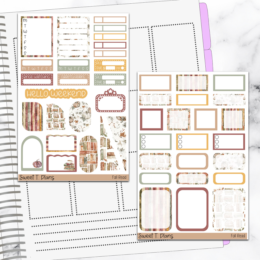 Fall Read Autumn Hobonichi Cousin Weekly Sticker Kit