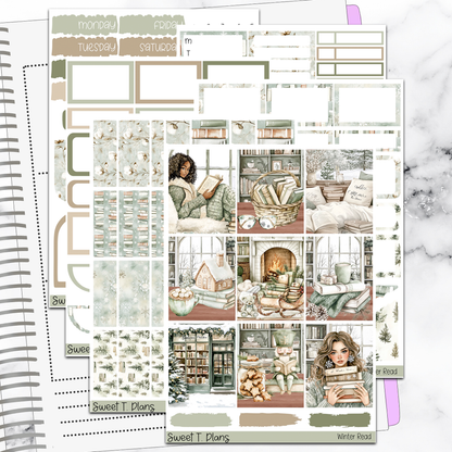 Winter Read Sticker Kit Universal Vertical Planners