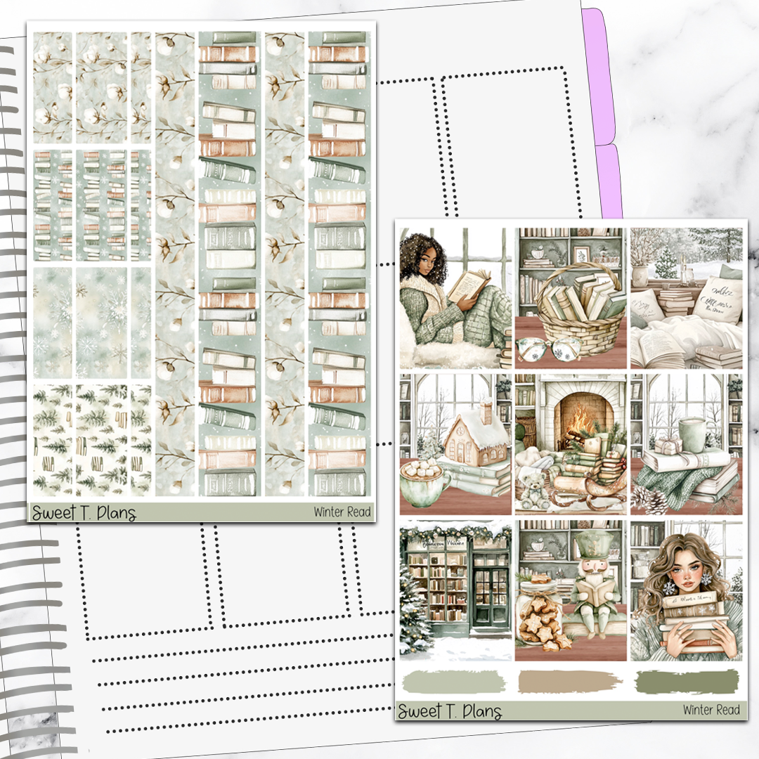 Winter Read Sticker Kit Universal Vertical Planners