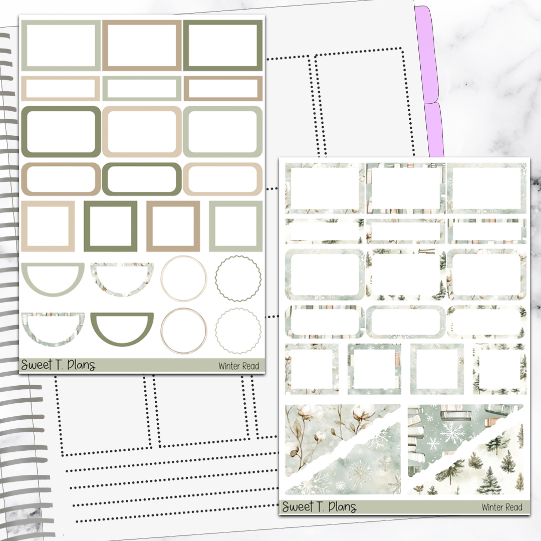 Winter Read Sticker Kit Universal Vertical Planners