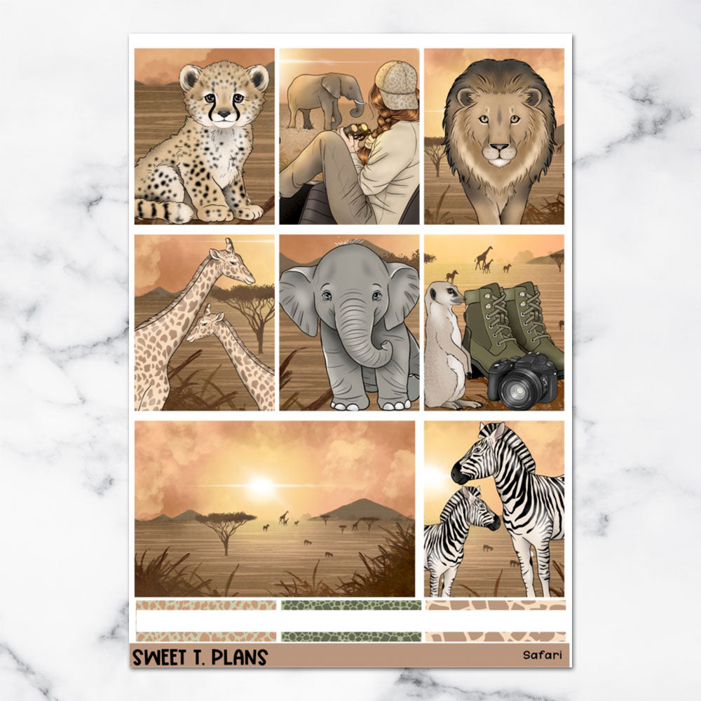 Safari Weekly Sticker Kit Universal Vertical Planners