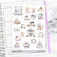 Snowy Christmas  Holiday Winter Vertical Mini/B6 Print Pression Weekly Sticker Kit