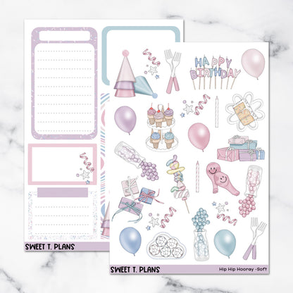 Hip Hip Hooray Soft Birthday Deco Sticker Kit