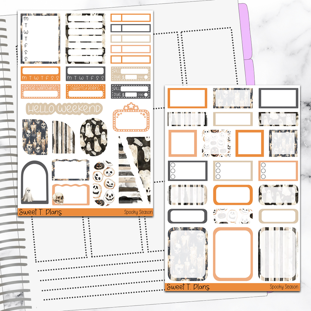 Spooky Season Halloween Hobonichi Cousin Weekly Sticker Kit