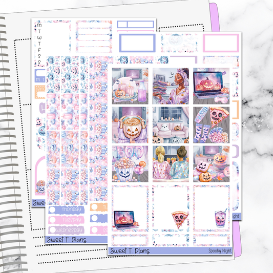 Spooky Night Halloween Hobonichi Cousin Weekly Sticker Kit