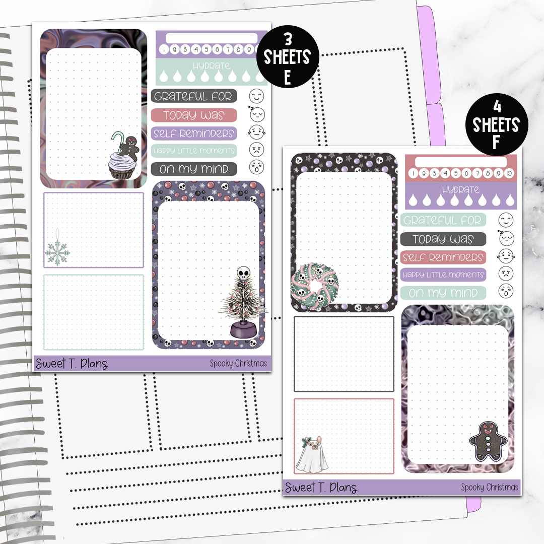 Spooky Christmas  Bundle or Single Sheets Weekly Ultimate Journaling Kit