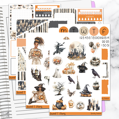 Spooky Season Halloween  Bundle or Single Sheets Weekly Ultimate Journaling Kit