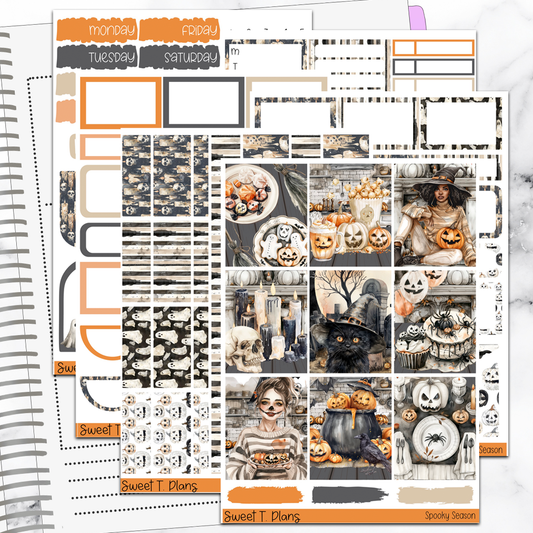 Spooky Season Halloween Sticker Kit Universal Vertical Planners