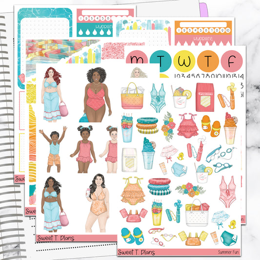 Summer Fun  Bundle or Single Sheets Weekly Ultimate Journaling Kit