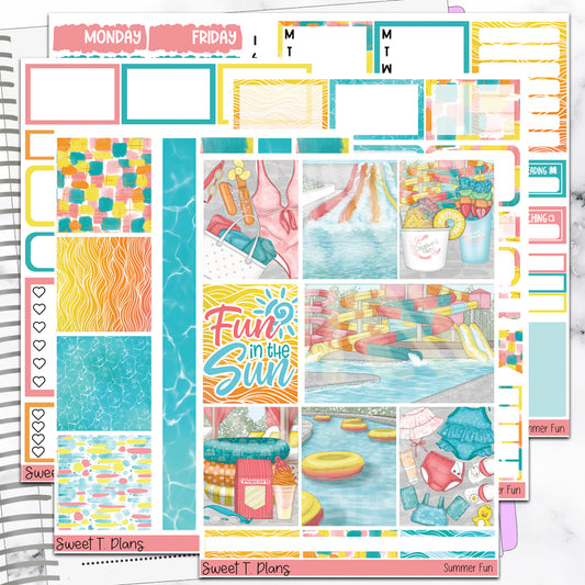 Summer Fun Weekly Sticker Kit Universal Vertical Planners