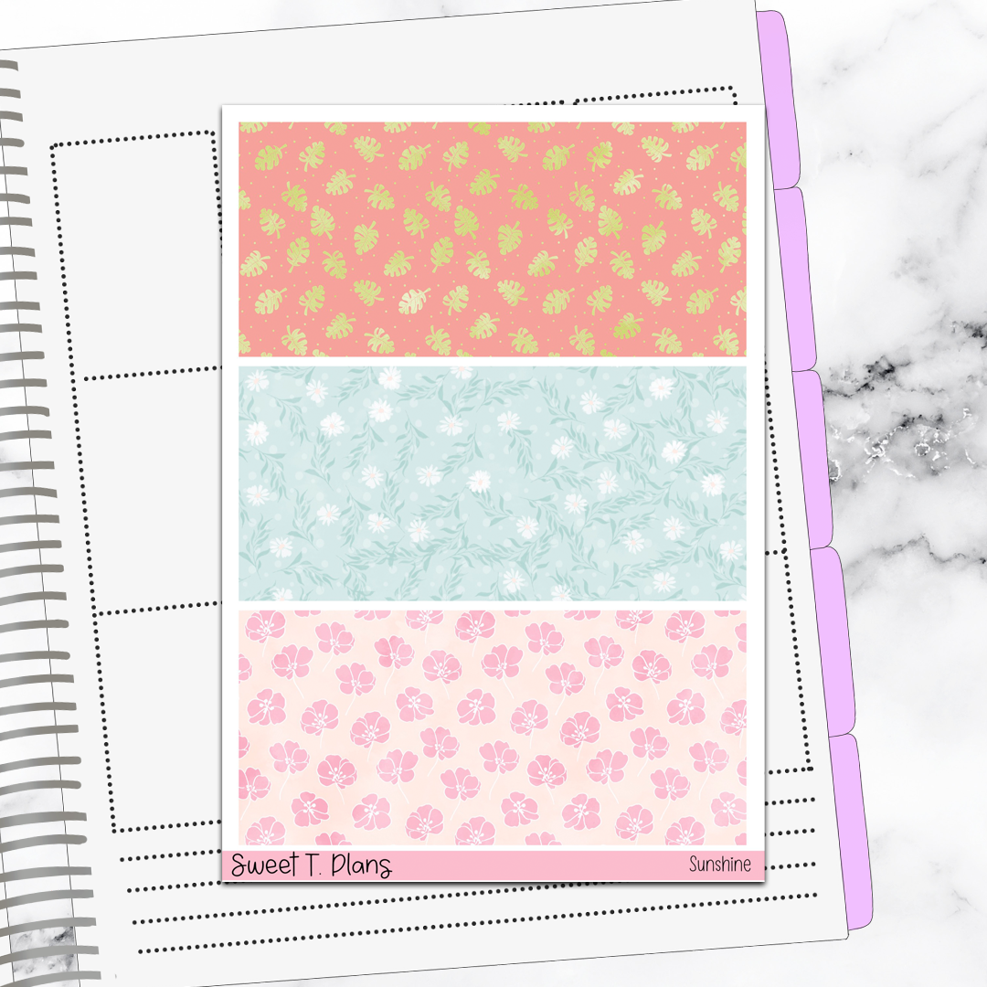 Sunshine Summer Relaxing Chill Weekly Sticker Kit Universal Vertical Planners