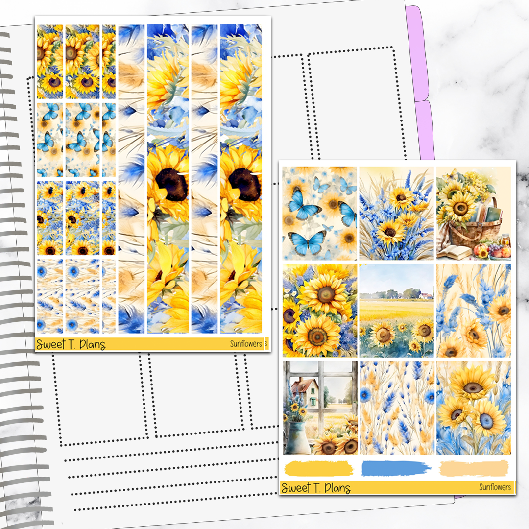 Sunflowers Sticker Kit Universal Vertical Planners