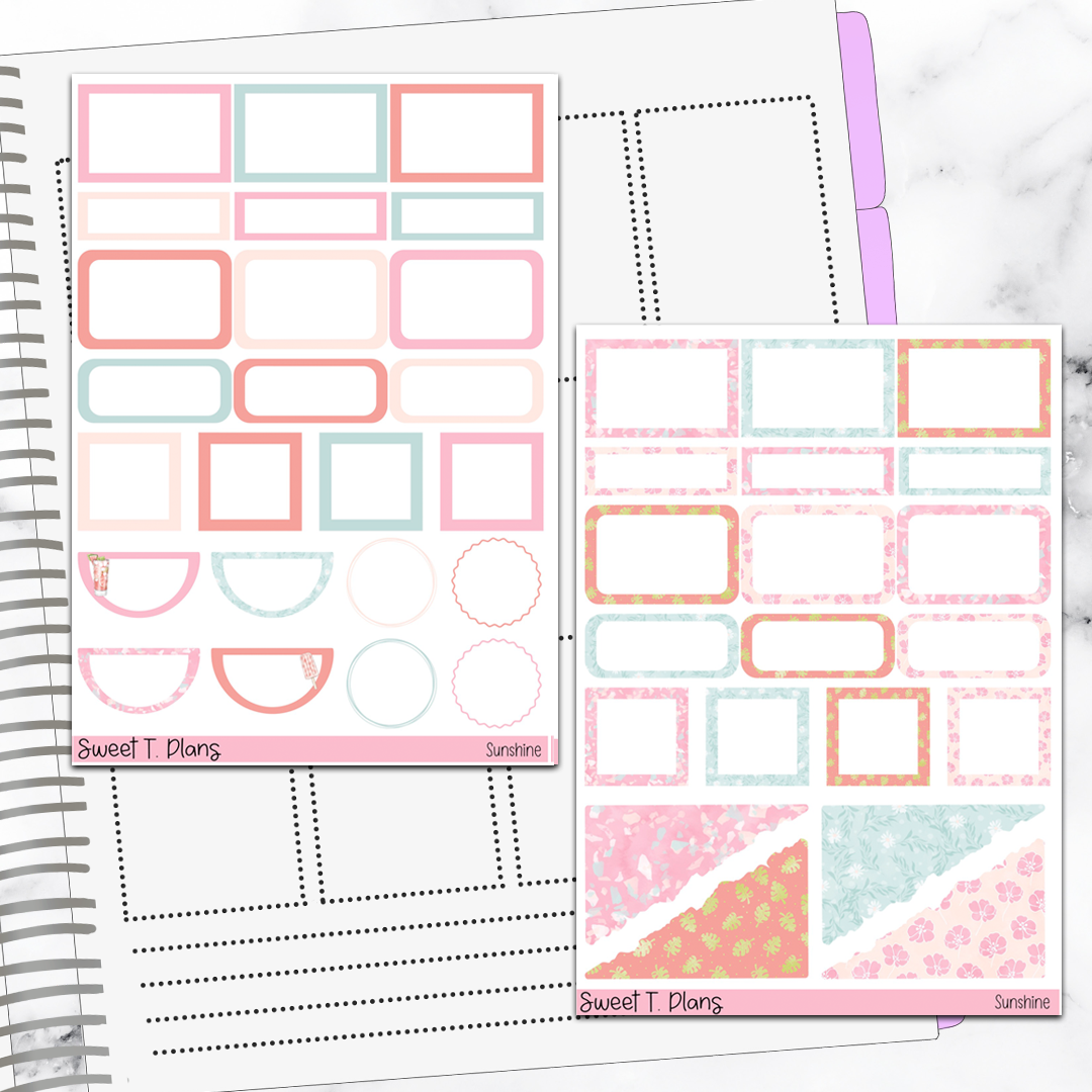 Sunshine Summer Relaxing Chill Weekly Sticker Kit Universal Vertical Planners