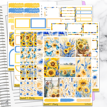 Sunflowers Sticker Kit Universal Vertical Planners