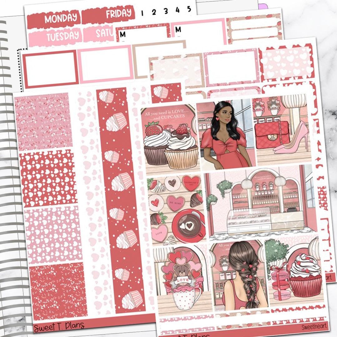 Sweetheart Valentine Weekly Sticker Kit Universal Vertical Planners