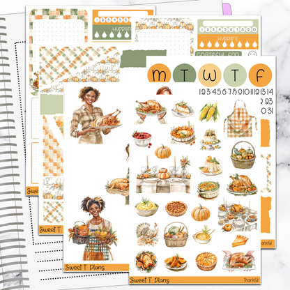 Thankful Thanksgiving  Bundle or Single Sheets Weekly Ultimate Journaling Kit