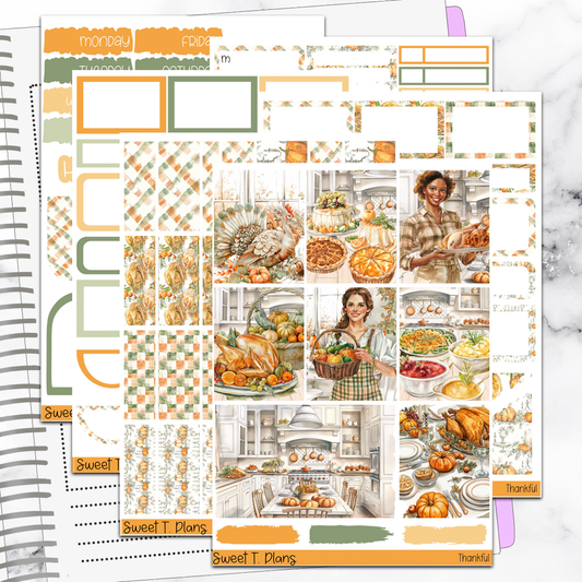 Thankful Thanksgiving  Sticker Kit Universal Vertical Planners