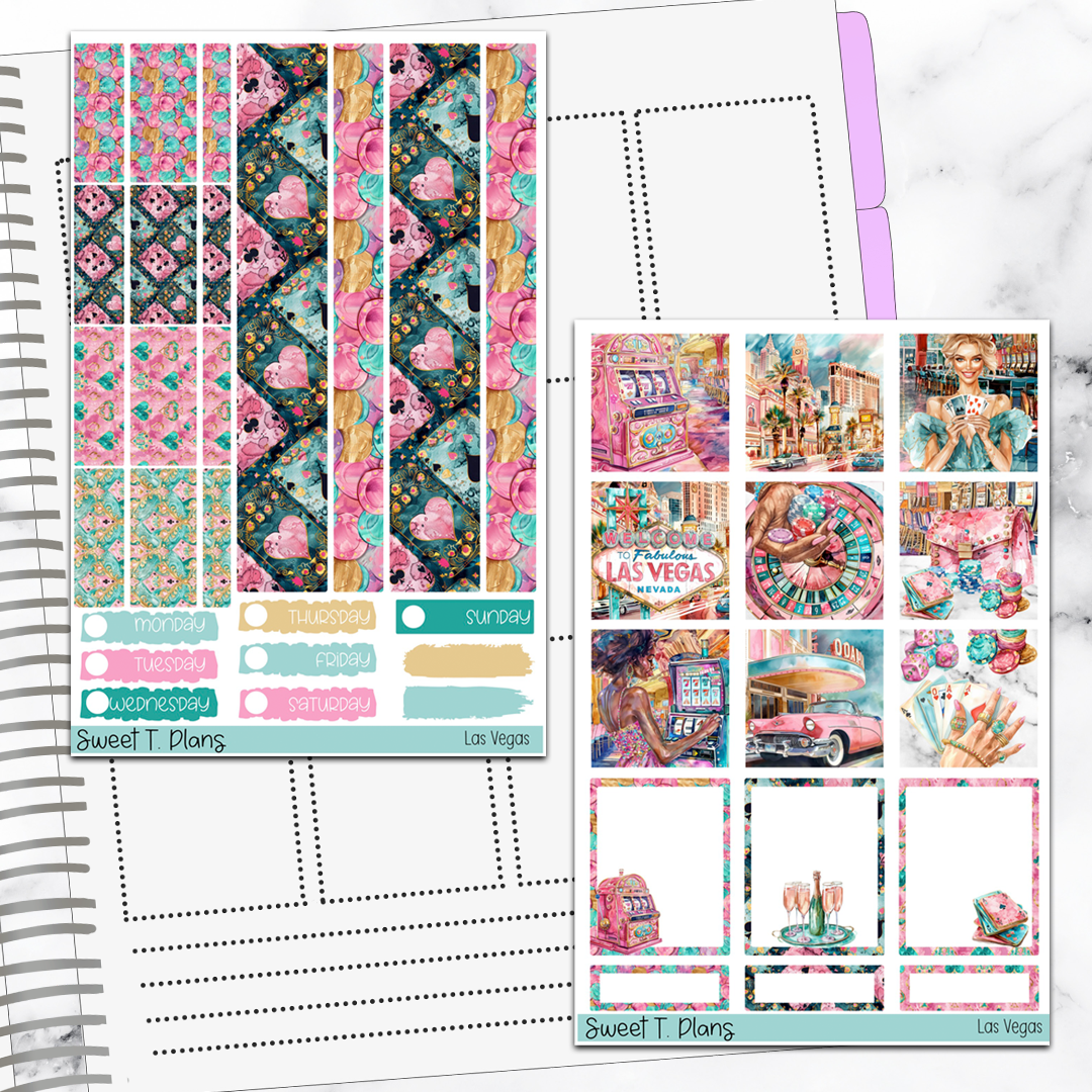 Las Vegas Vacation Girls Trip Hobonichi Cousin Weekly Sticker Kit