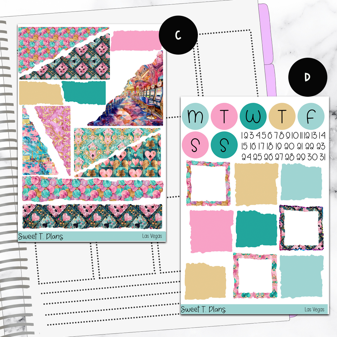 Las Vegas Vacation Girls Trip Bundle or Single Sheets Weekly Ultimate Journaling Kit