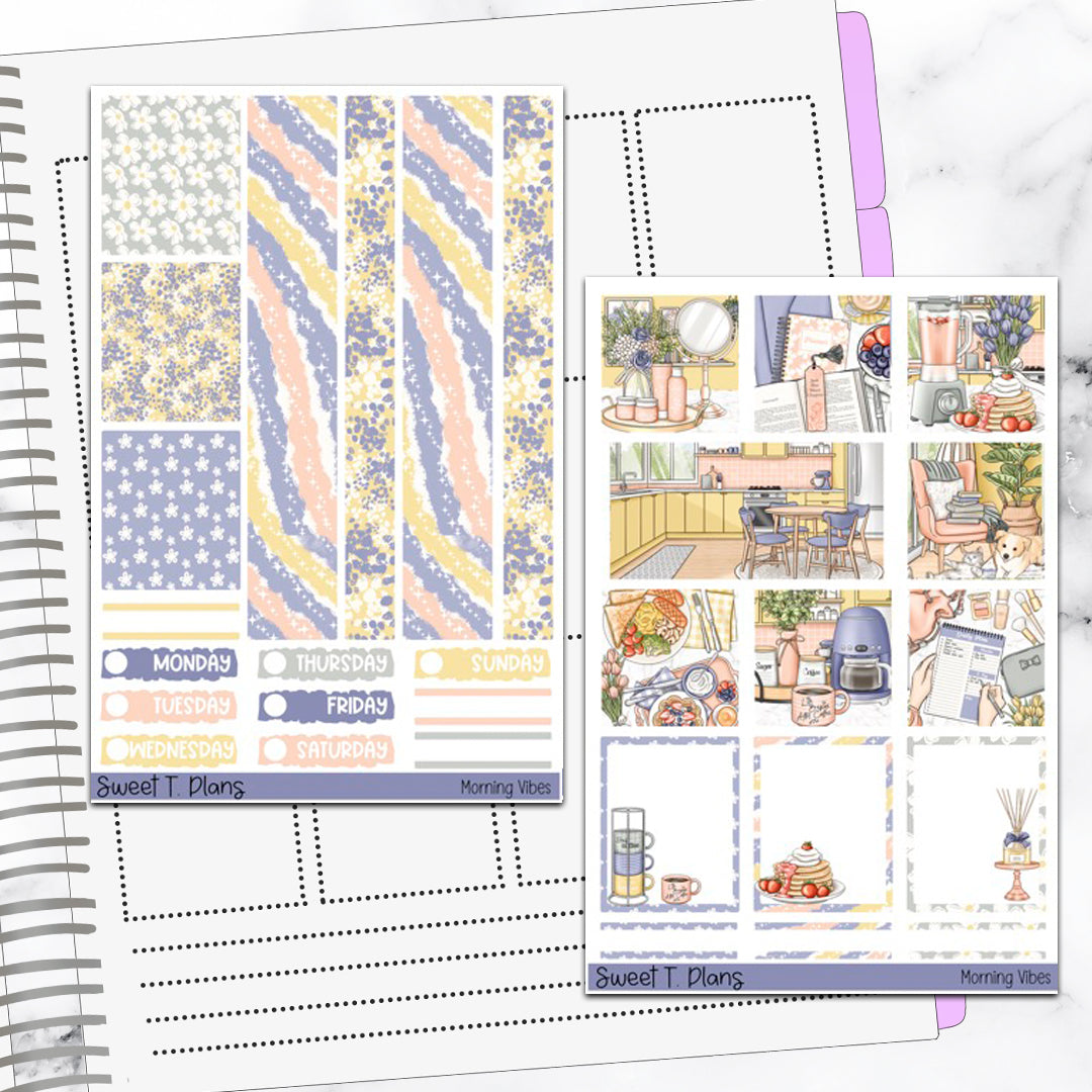 Morning Vibes Hobonichi Cousin Weekly Sticker Kit