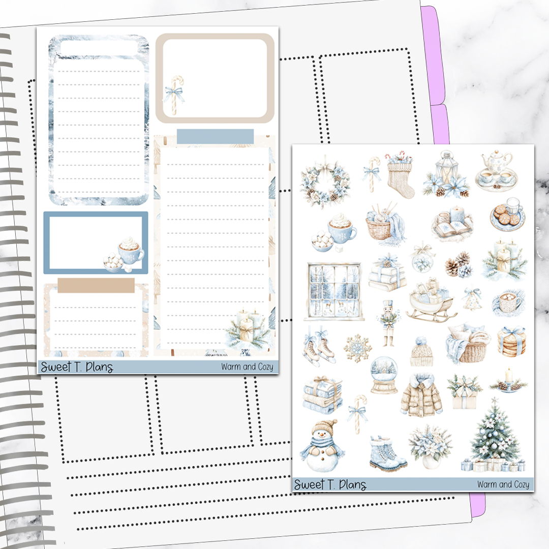 Warm and Cozy Winter Christmas Deco Sticker Kit